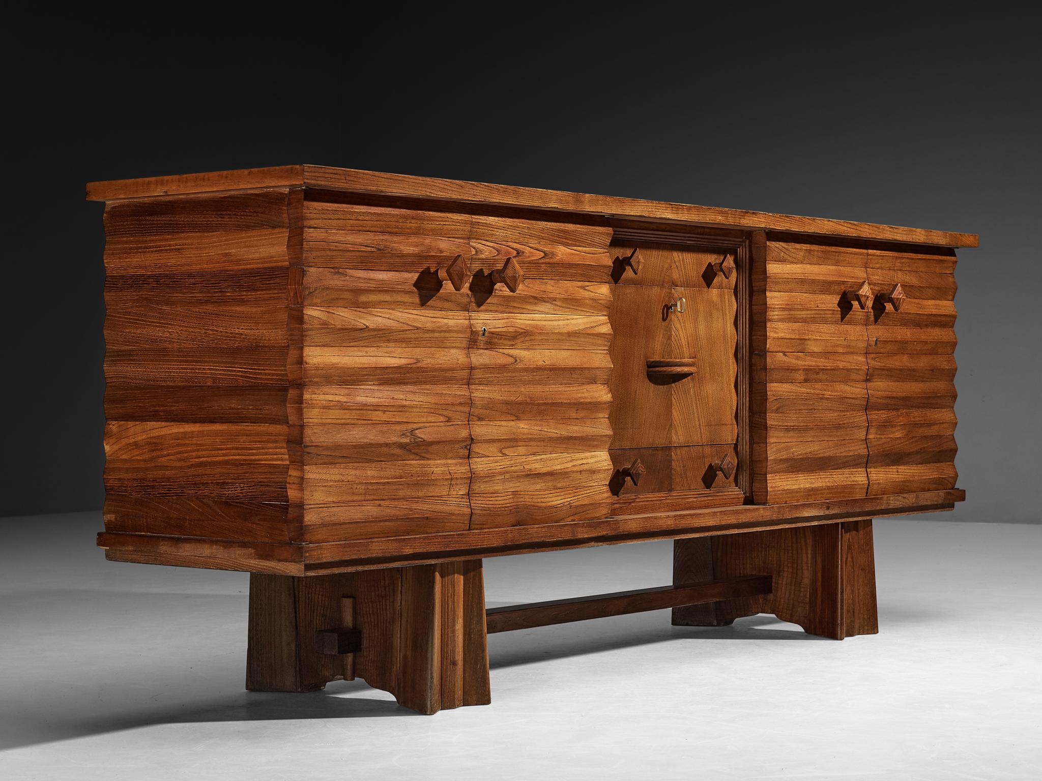Italian 1930s Osvaldo Borsani for ABV Sideboard in Chesnut For Sale