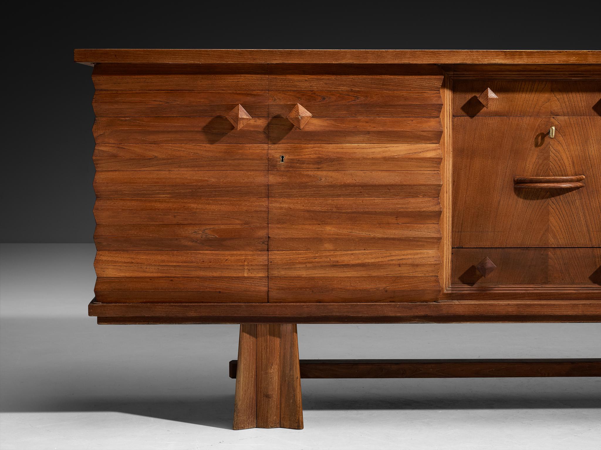 Mid-20th Century 1930s Osvaldo Borsani for ABV Sideboard in Chesnut For Sale