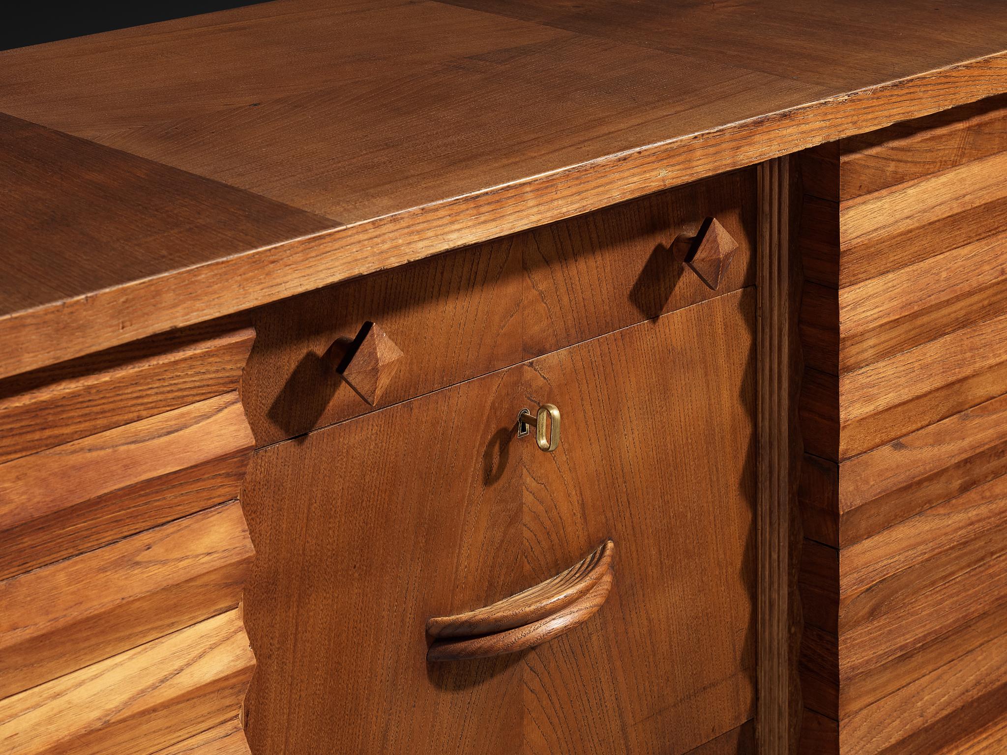 Chestnut 1930s Osvaldo Borsani for ABV Sideboard in Chesnut For Sale