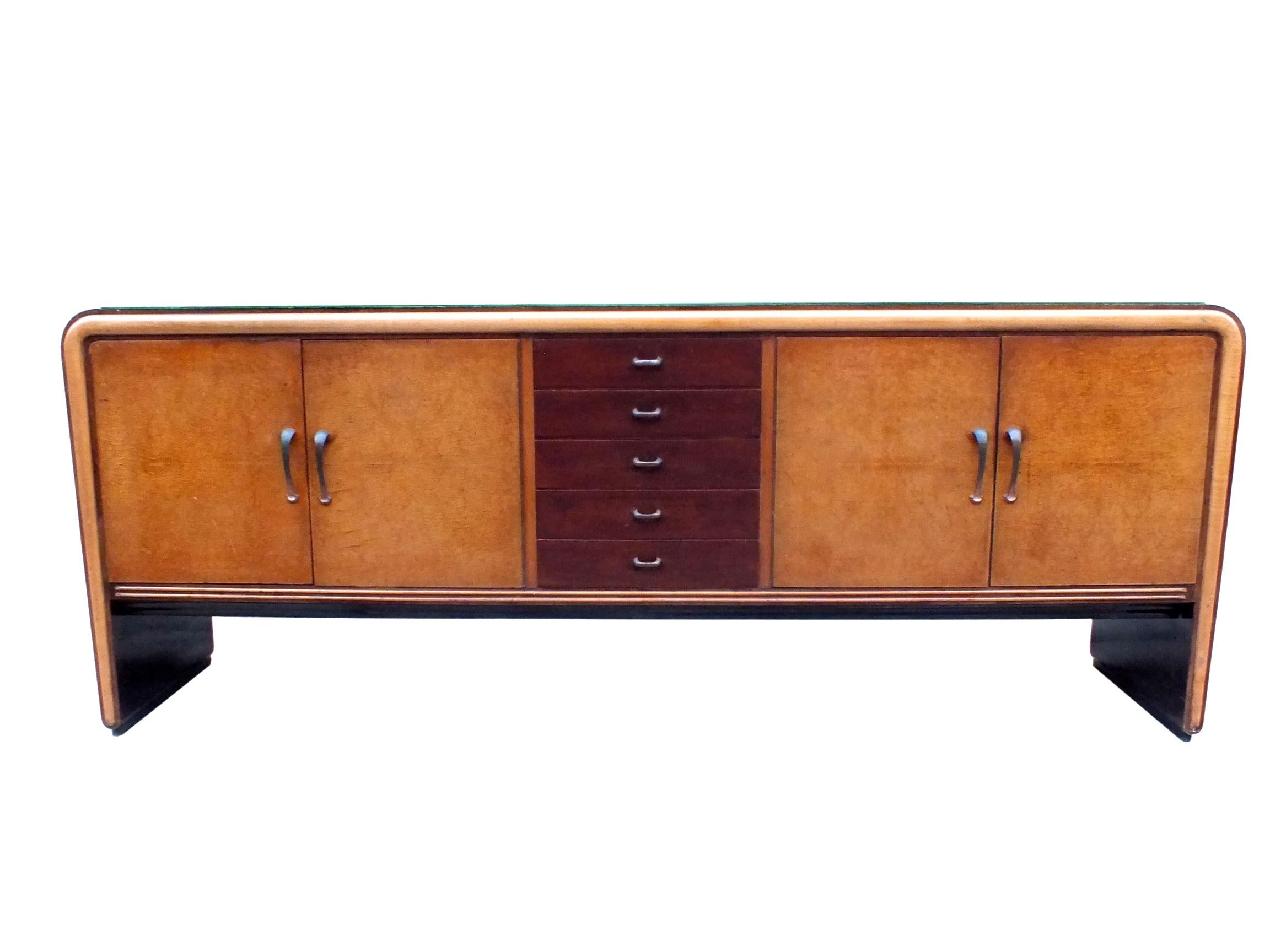 attributed to Borsani/Buffa important sideboard and cabinet bar design in years 1930 decò

Superior glass top.