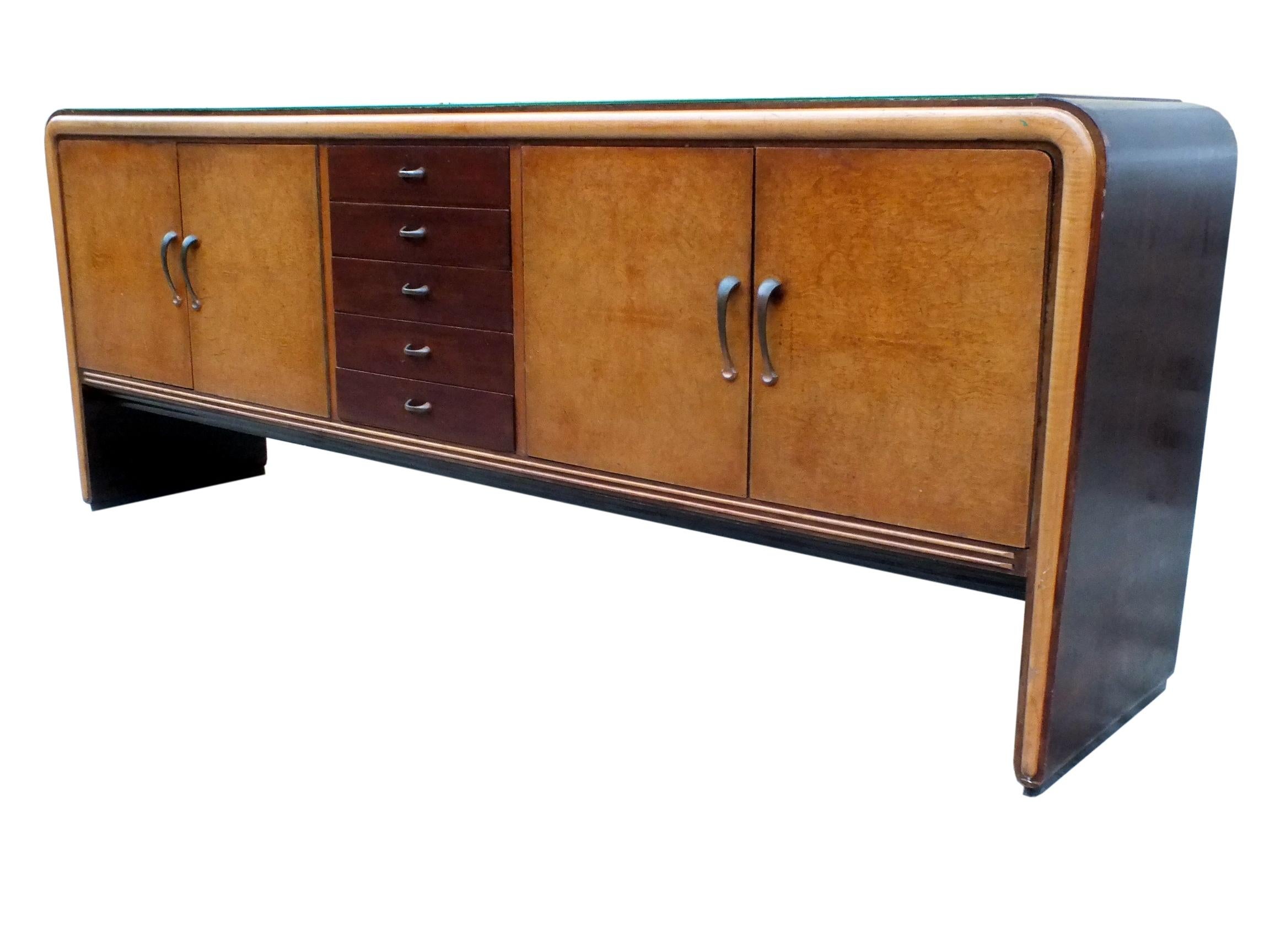 1930s attributed to Borsani/Buffa Sideboard & Cabinet, Set of 2 In Good Condition For Sale In Biella, IT