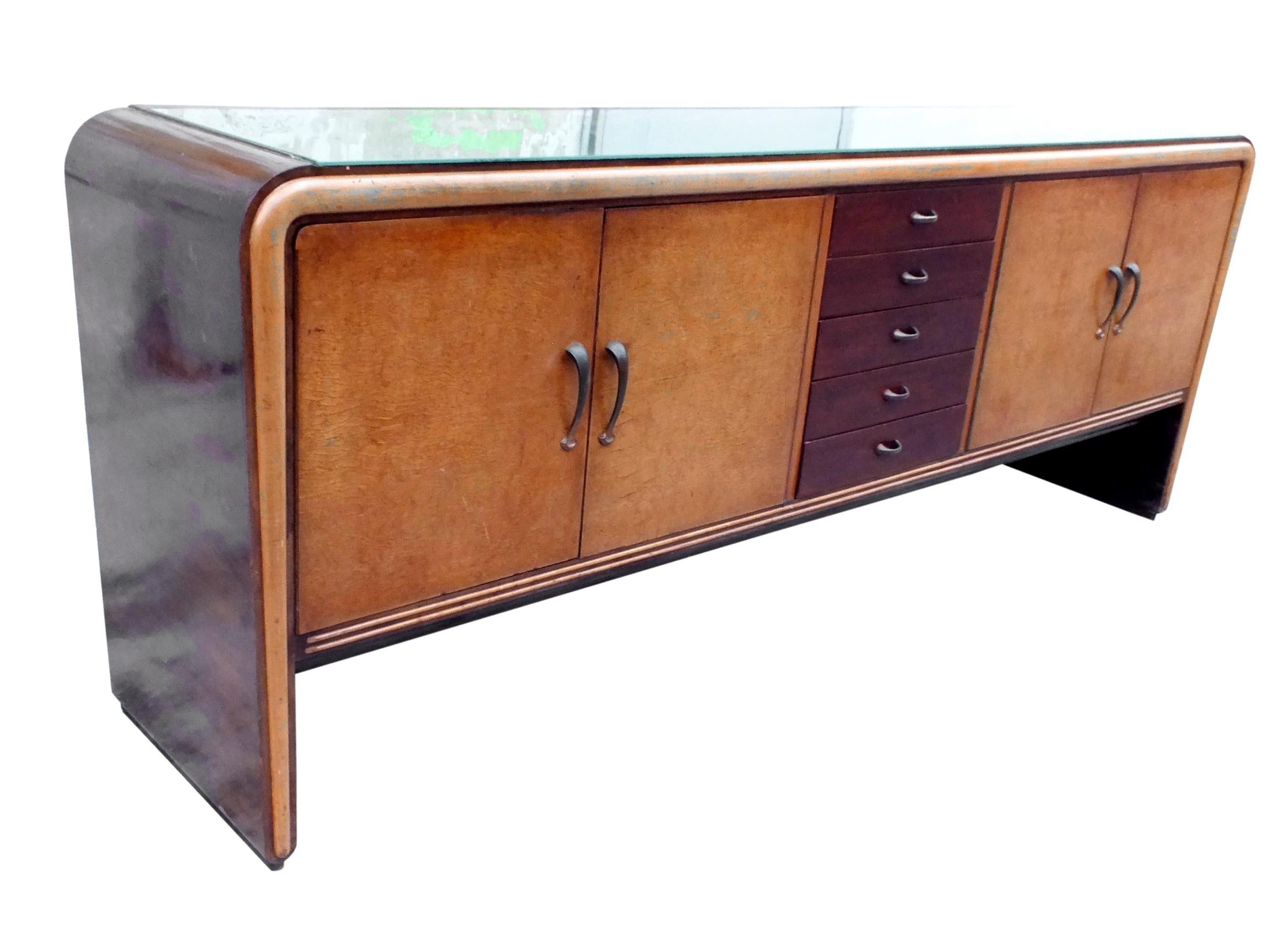 Mid-20th Century 1930s attributed to Borsani/Buffa Sideboard & Cabinet, Set of 2 For Sale
