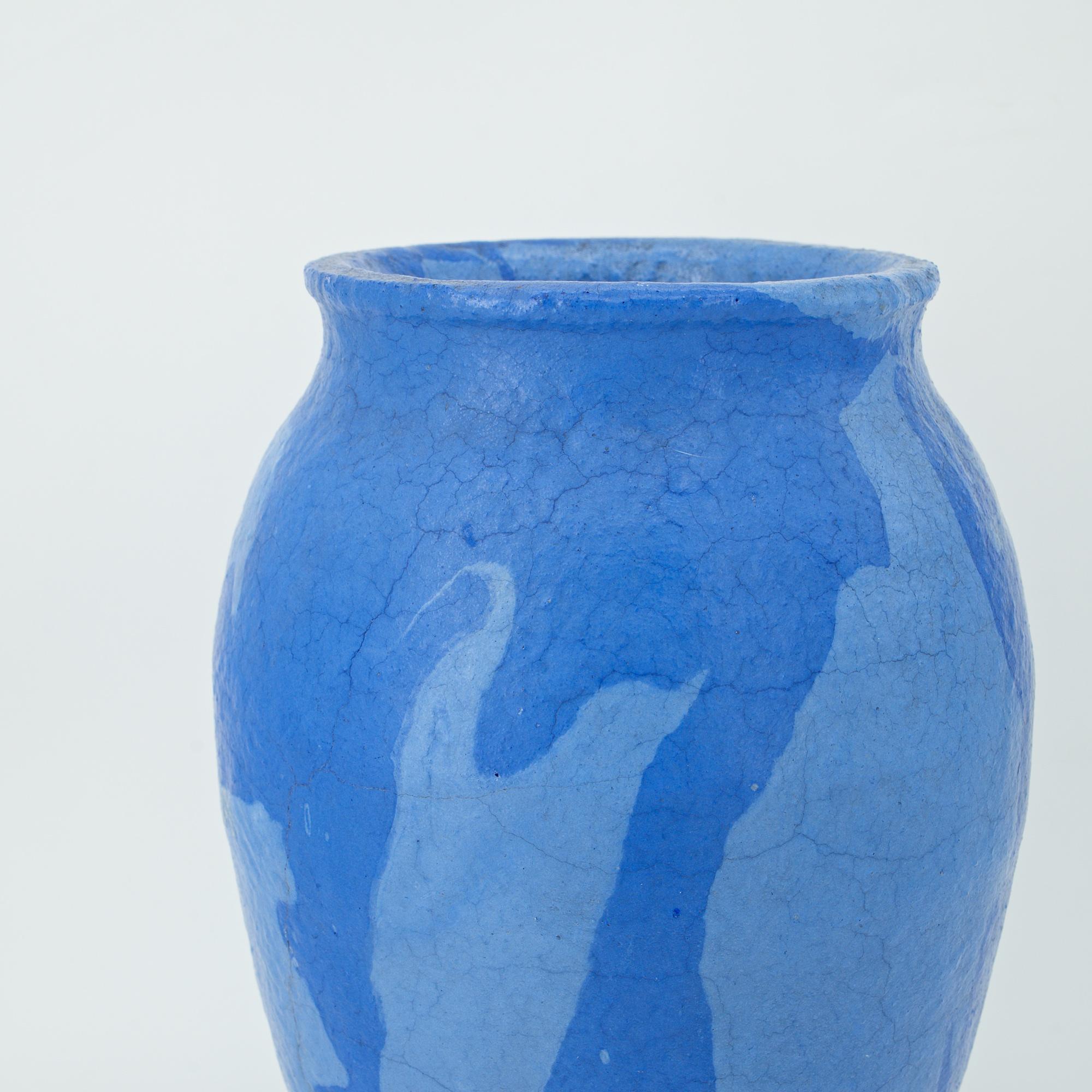 American Craftsman 1930s Ozark Roadside Tourist Swirl Missionware Pottery Vase Arkansas Missouri For Sale