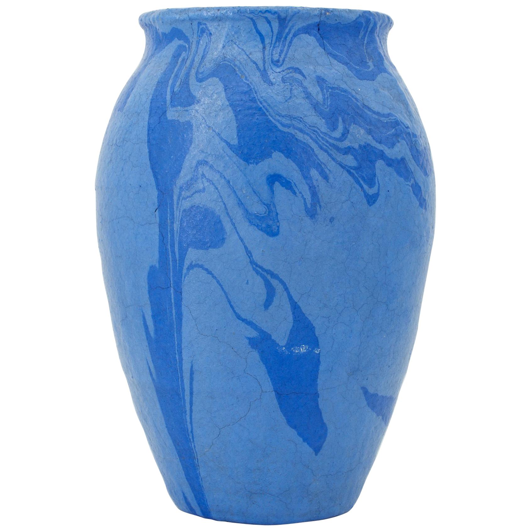1930s Ozark Roadside Tourist Swirl Missionware Pottery Vase Arkansas Missouri For Sale