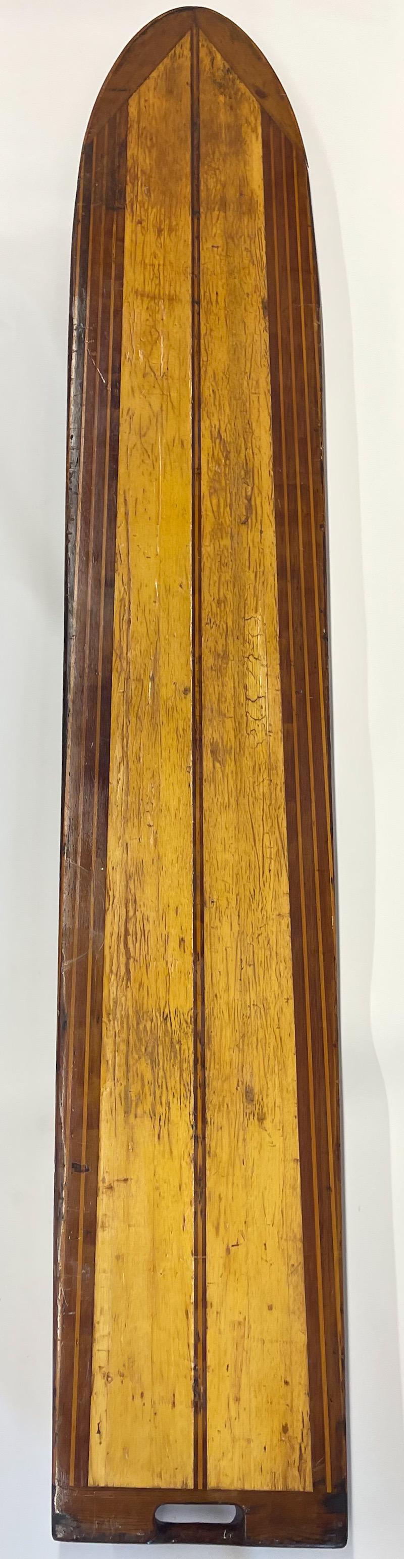 vintage wooden surfboard
