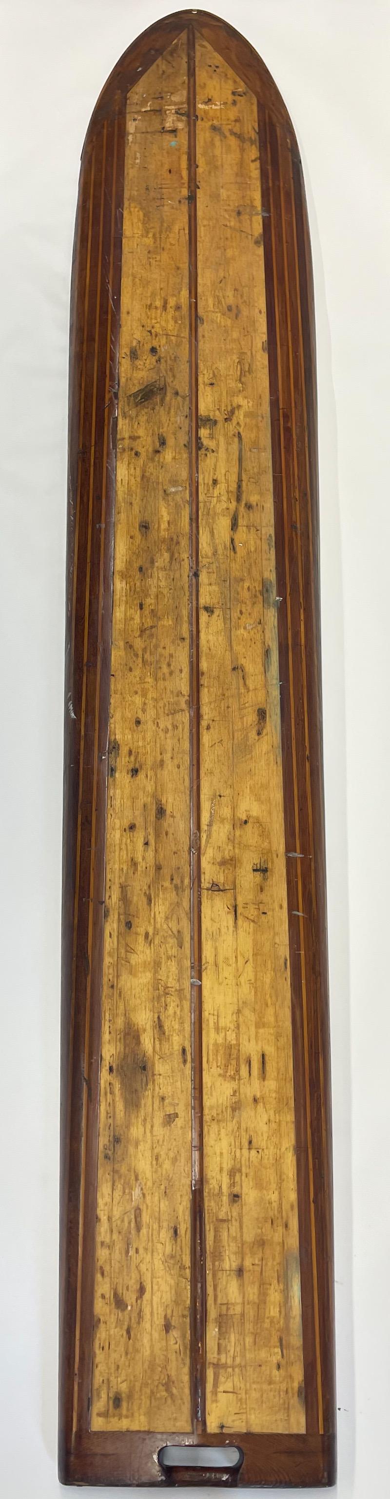 1930er Pacific System Homes Surfboard aus Holz (Mitte des 20. Jahrhunderts) im Angebot