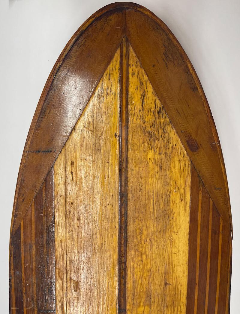 Mid-20th Century 1930s Pacific System Homes Wooden Surfboard For Sale