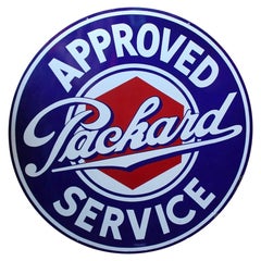 Vintage 1930s Packard Approved Service Double-Sided Porcelain Sign