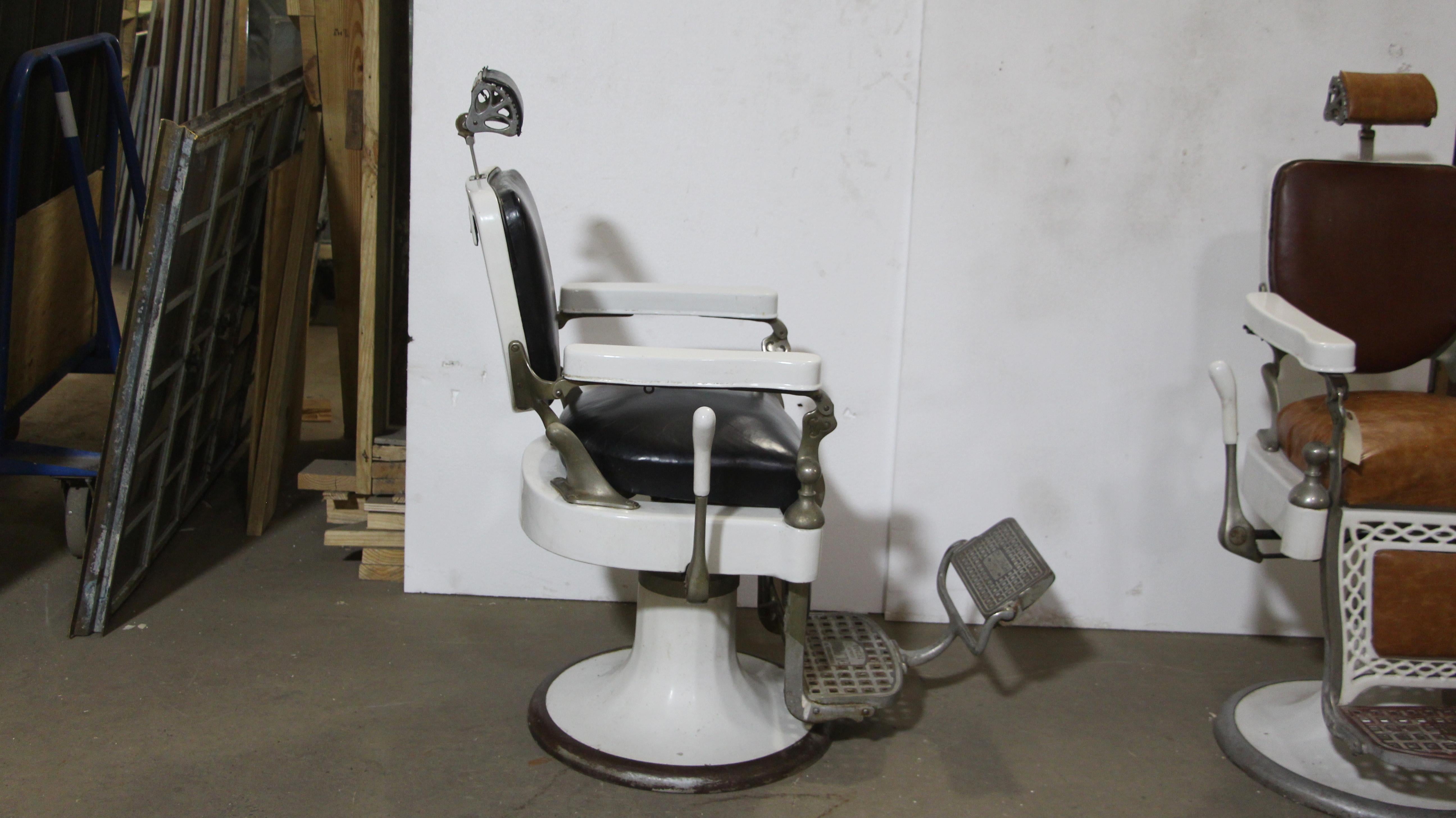 white barber chair