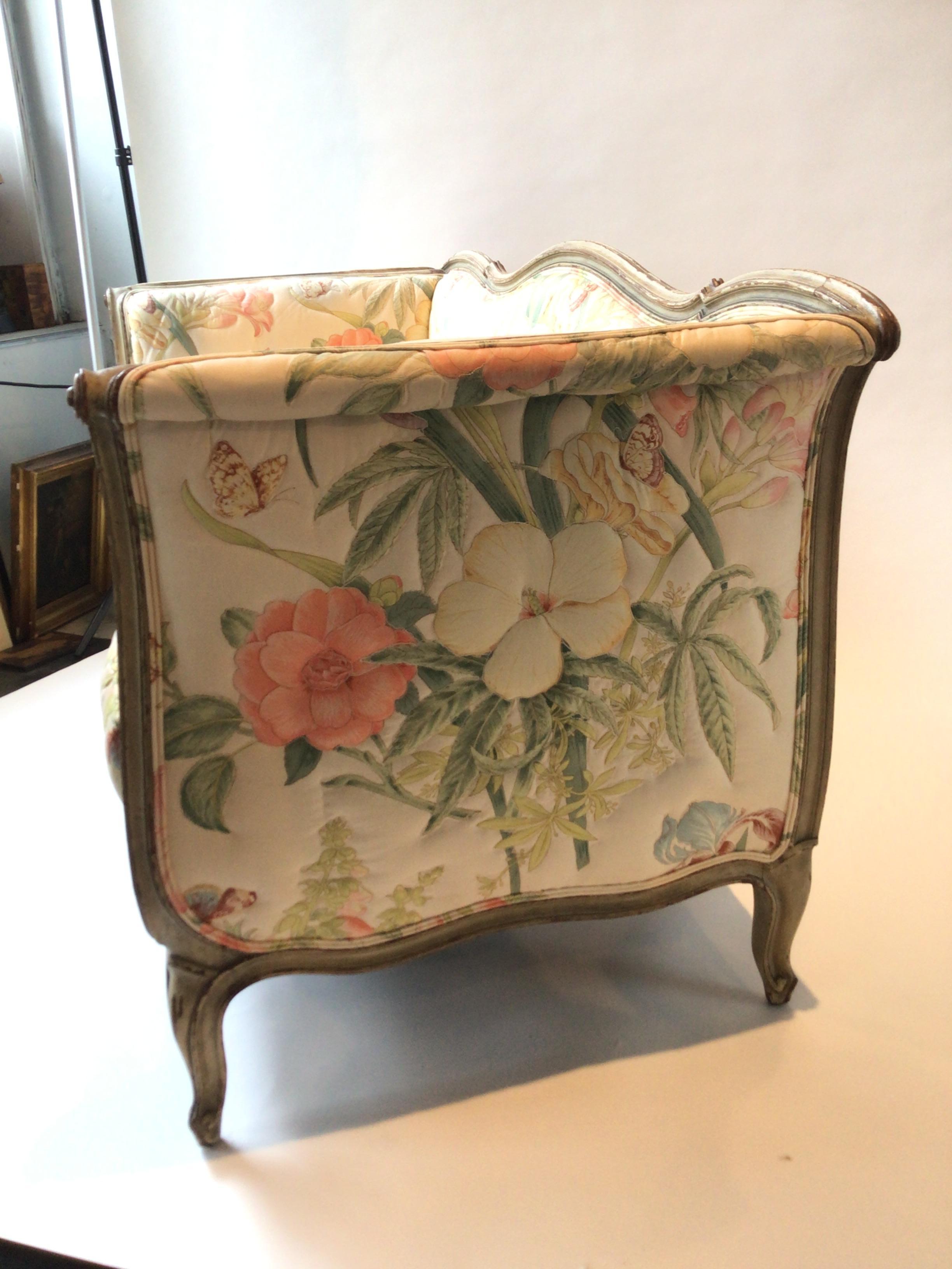 Mid-20th Century 1930s Painted Off White French Settee For Sale