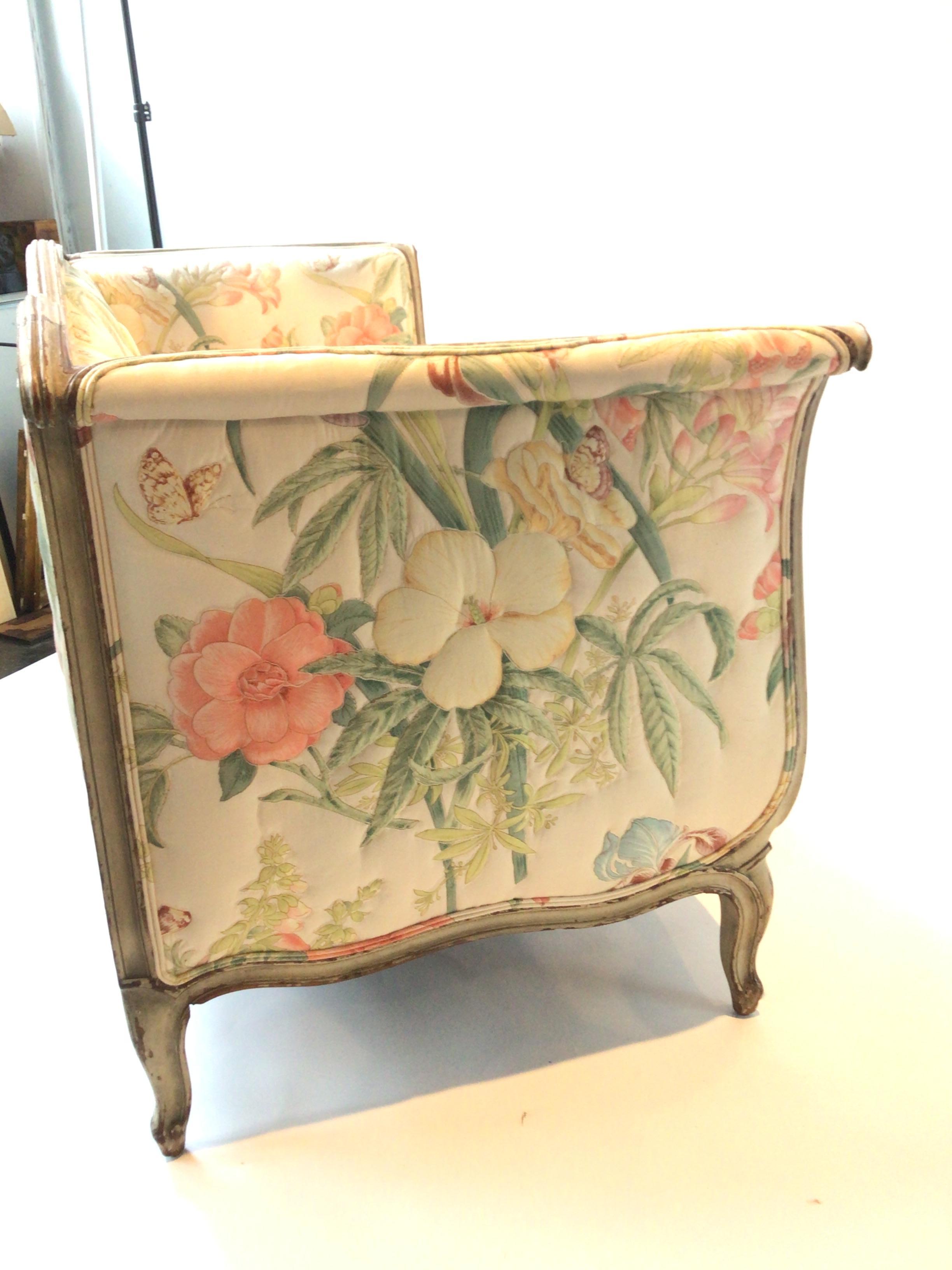 1930s Painted Off White French Settee For Sale 1