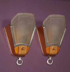 Pair 1930s MCM Sconce Lights Vintage Original. priced per pair