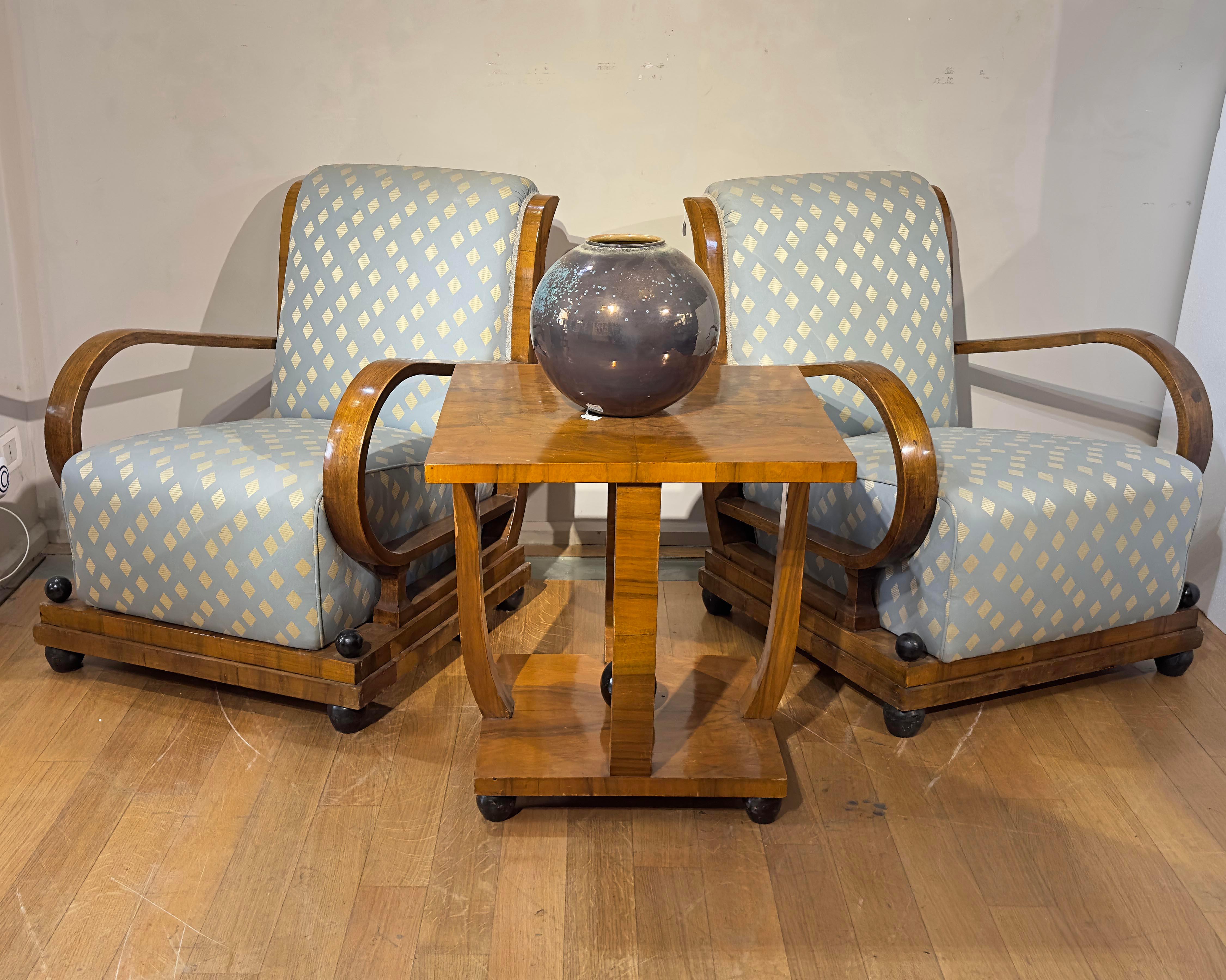 1930 PAR DE SILLONES ART DECO en venta 2