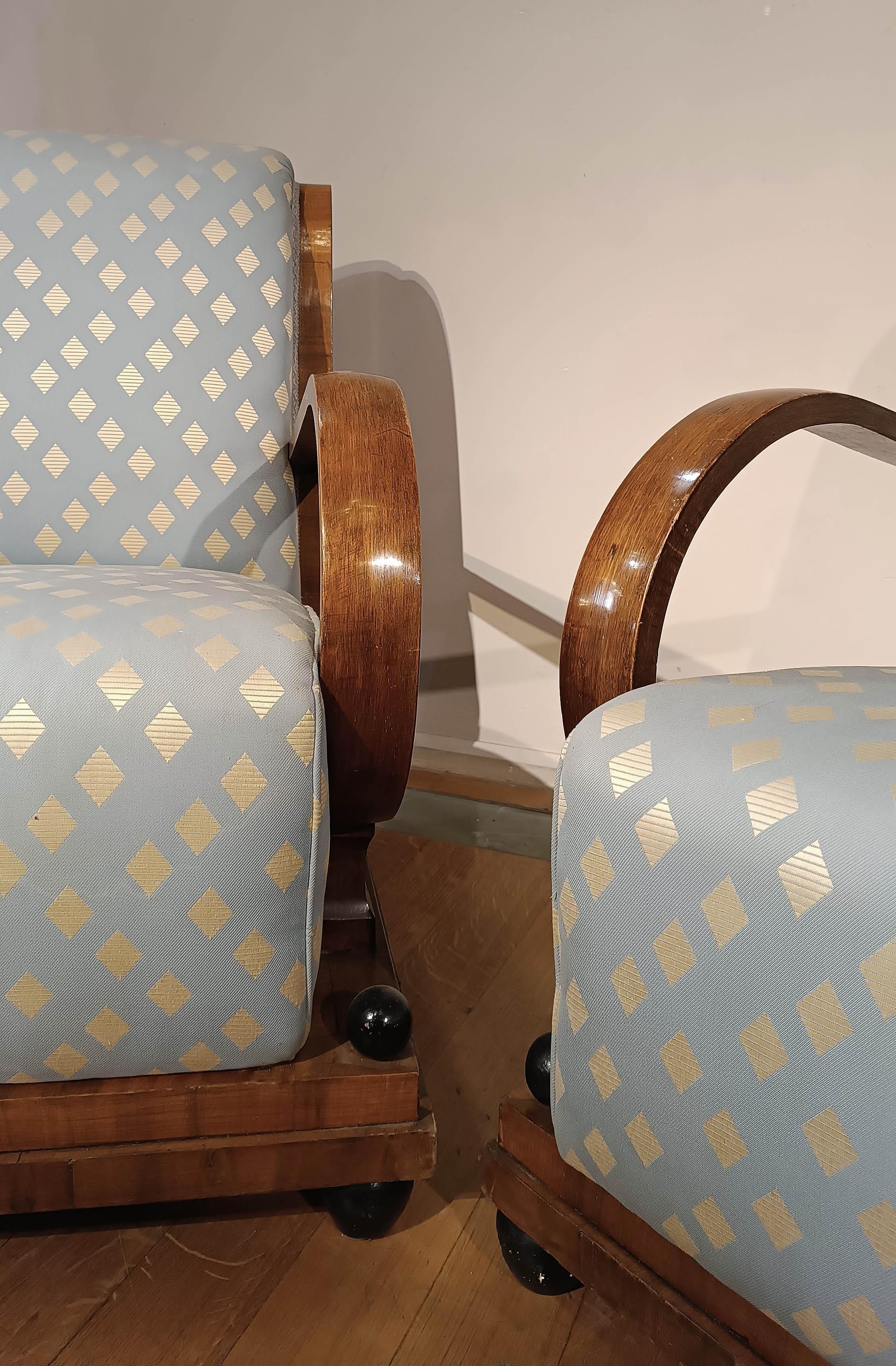 1930 PAR DE SILLONES ART DECO en venta 1