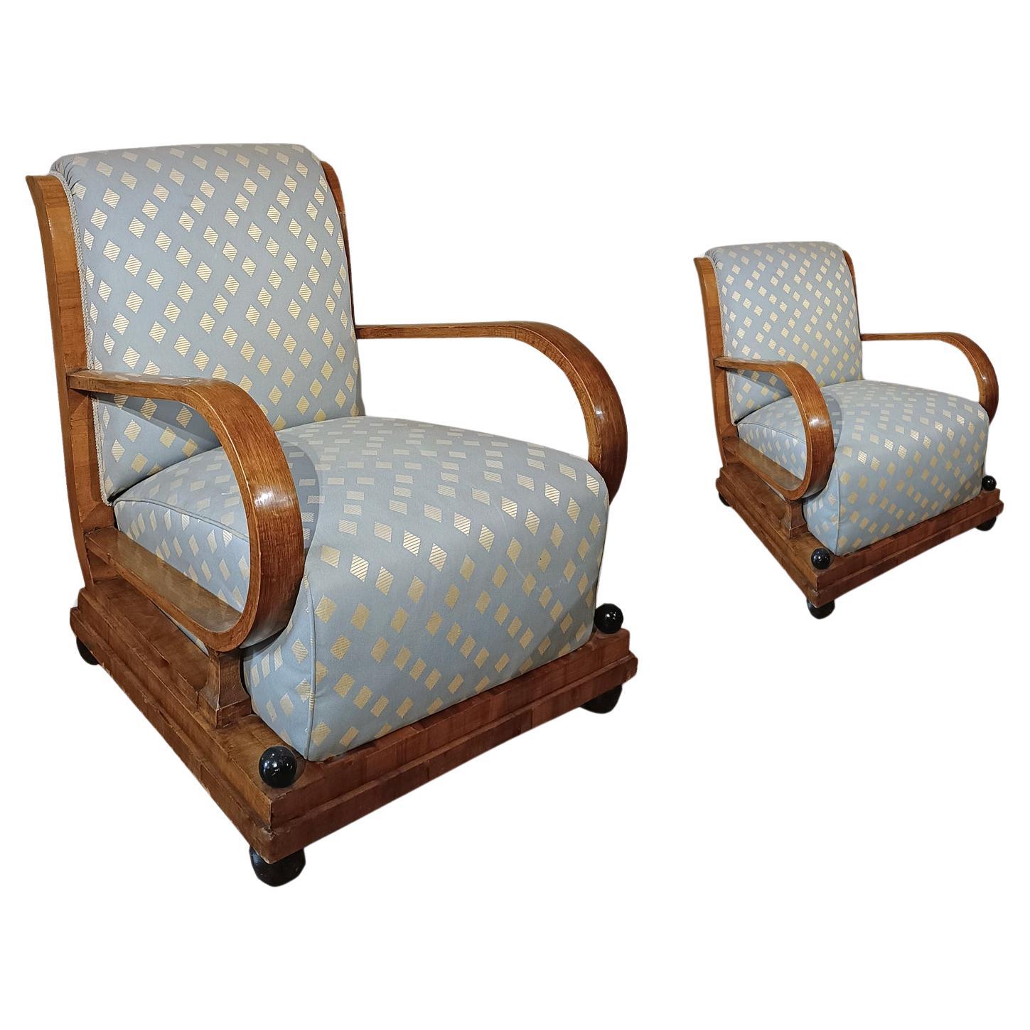 1930s PAIR OF ART DECO ARMCHAIRS