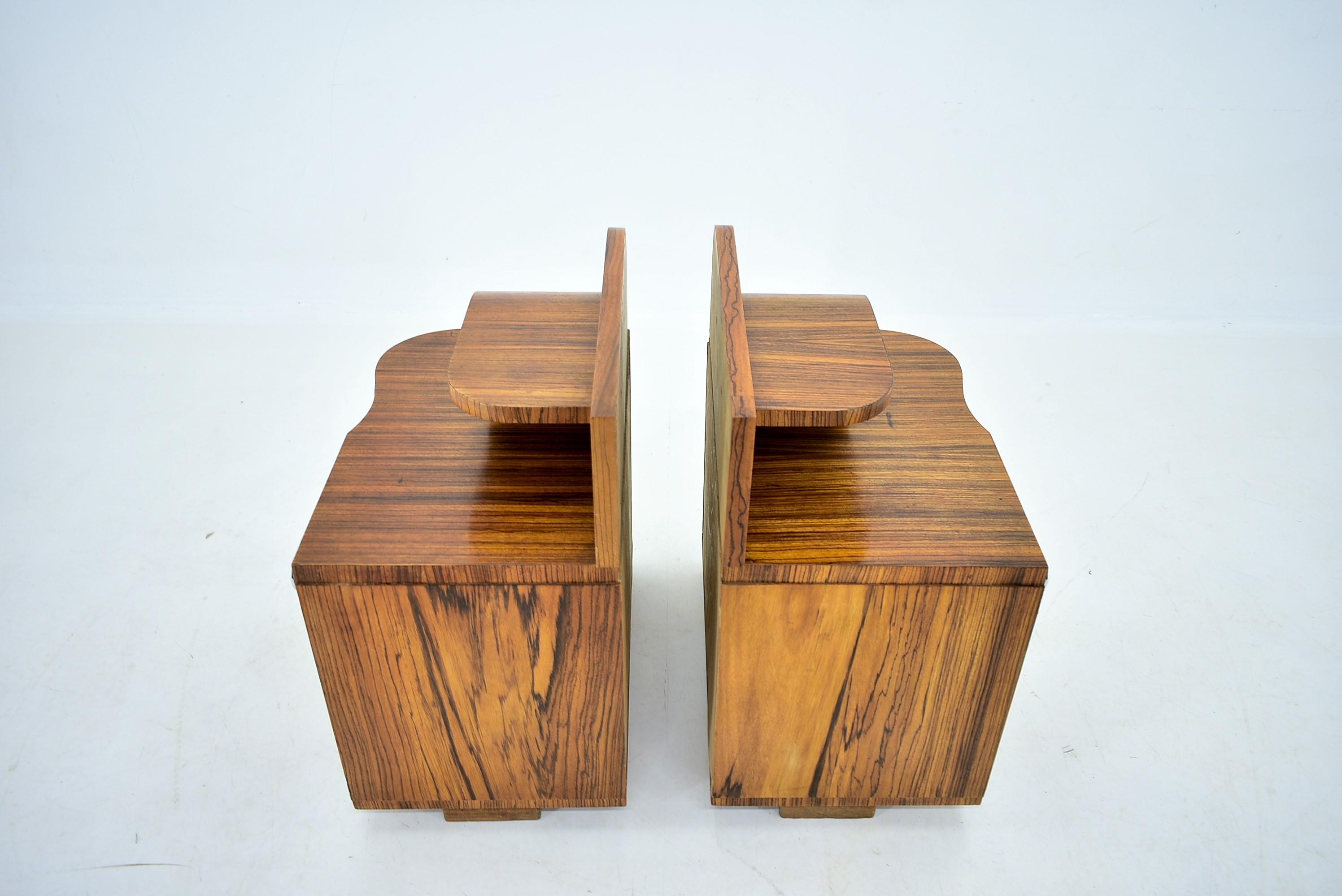 1930s Pair of Art Deco Bedside Tables, Czechoslovakia 7