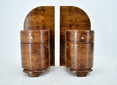 1930s Pair of Art Deco Bedside Tables, Czechoslovakia