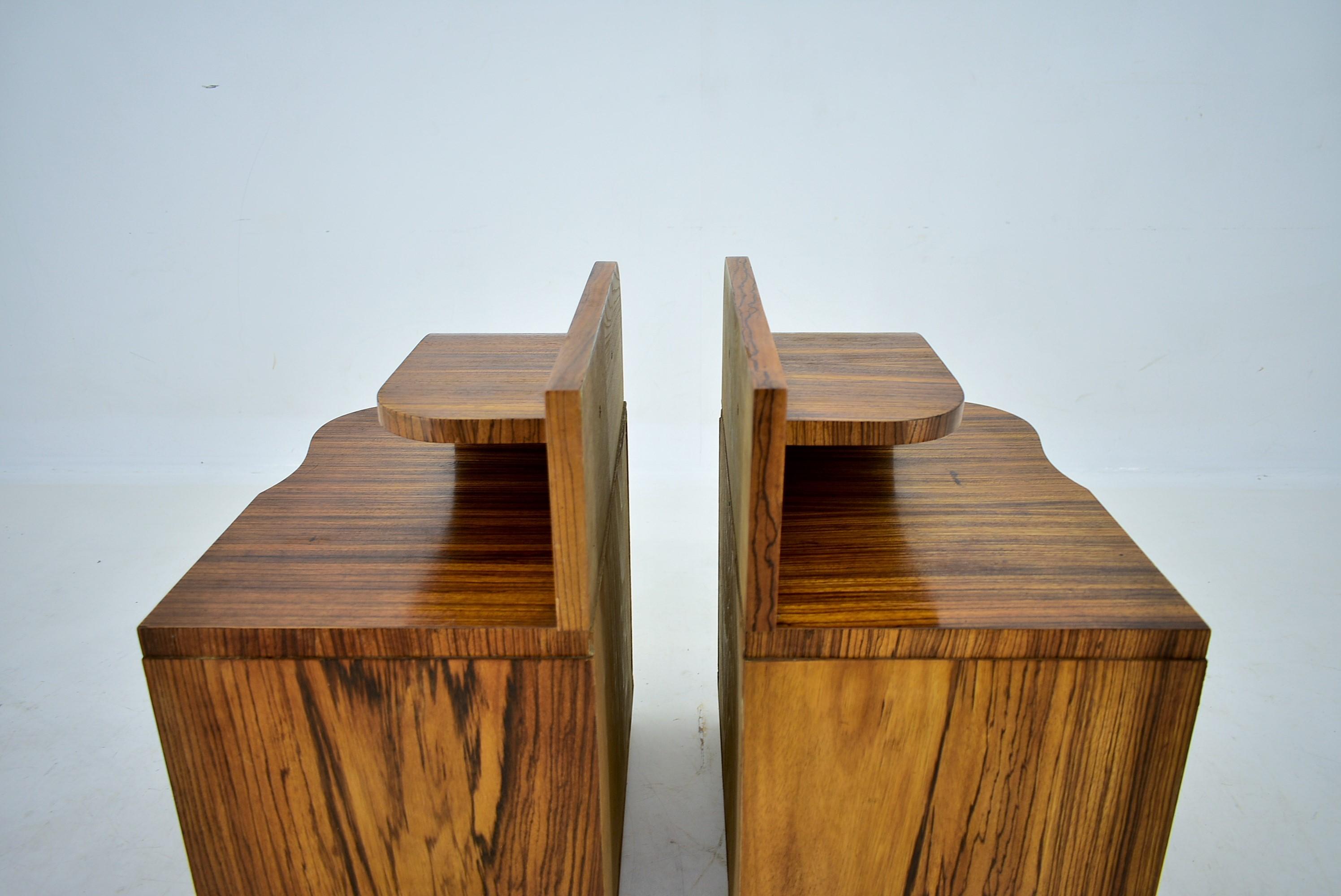 1930s Pair of Art Deco Bedside Tables, Czechoslovakia 15