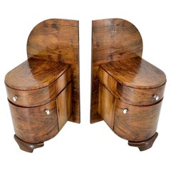 1930s Pair of Art Deco Bedside Tables, Czechoslovakia