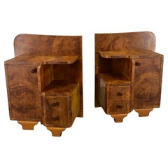 Paire de tables de chevet Art Déco des années 1930, Tchécoslovaquie