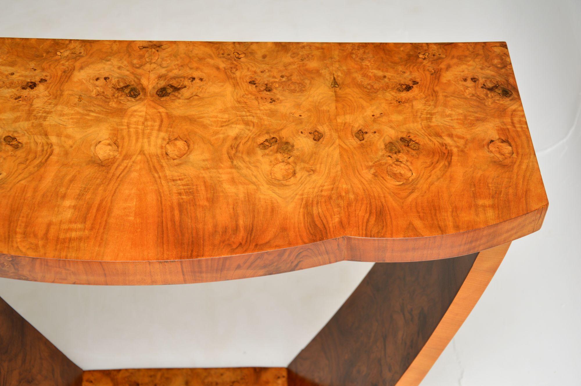 1930's Pair of Art Deco Burr Walnut Console Tables 5