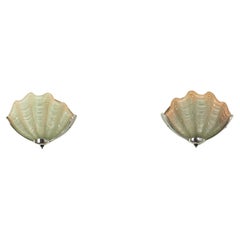 1930s Pair of Art Deco Clamshell Wall Lights