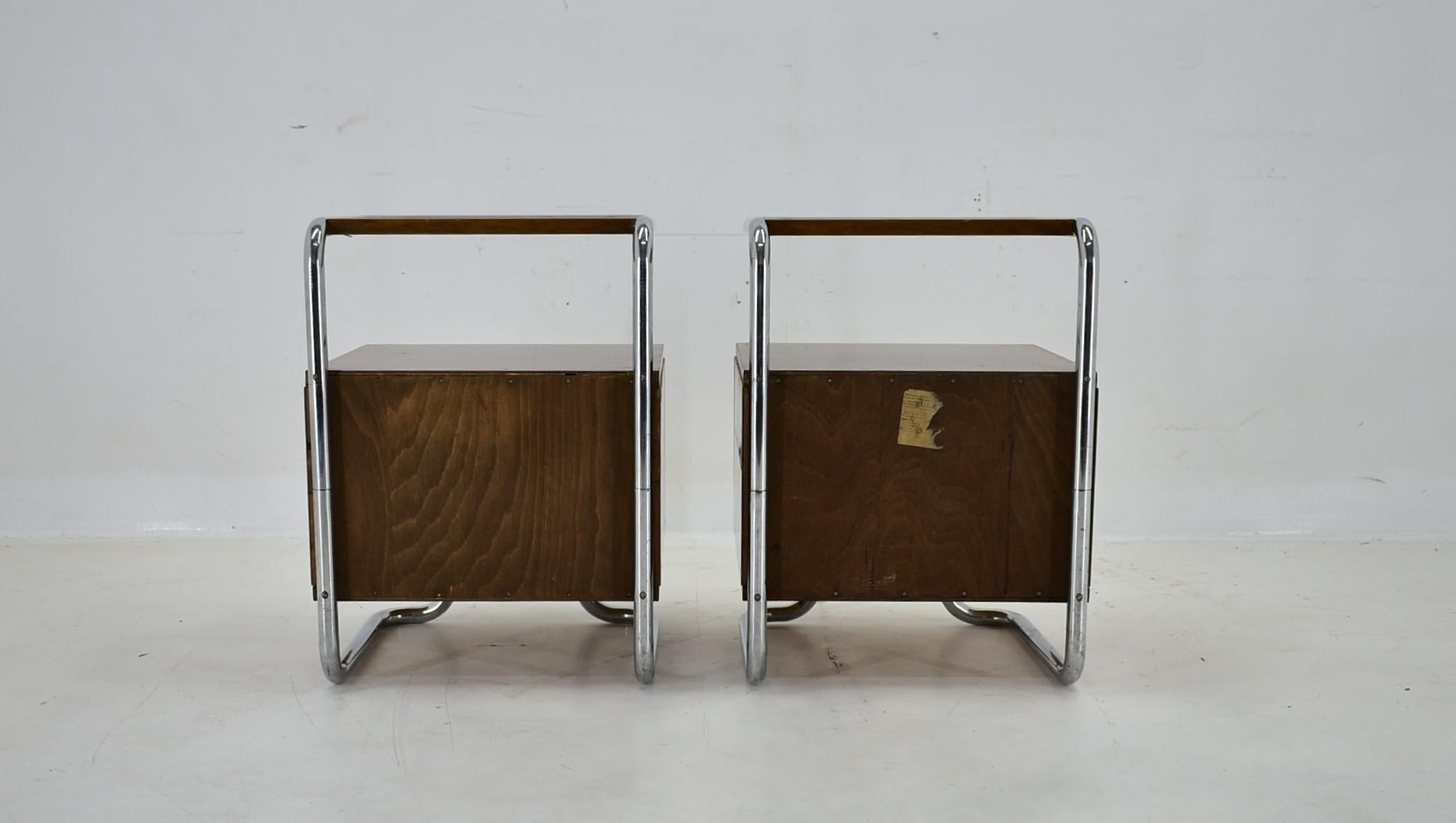 1930s Pair of Bauhaus Bedside Tables by Beck Arnošt for  Mucke-Melder 12