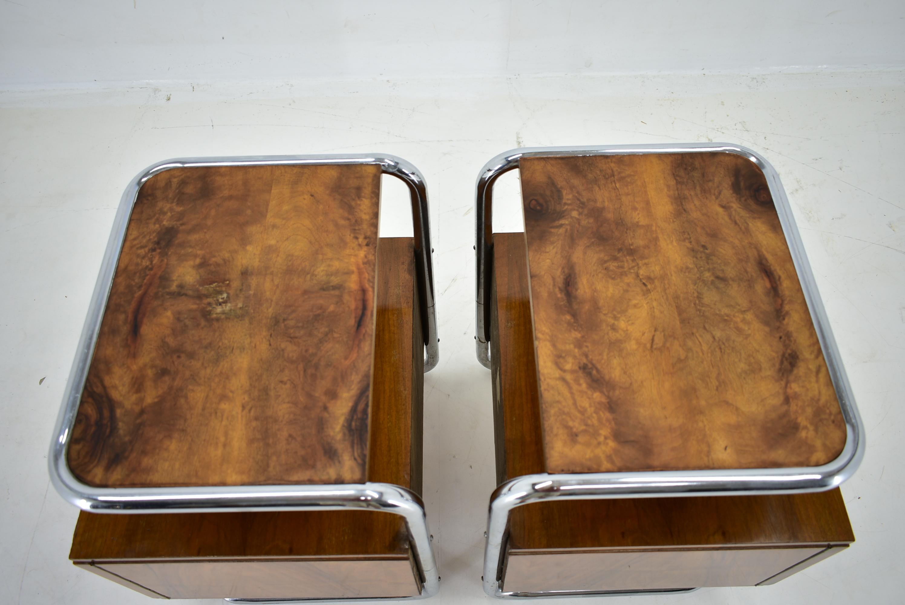 1930s Pair of Bauhaus Bedside Tables by Beck Arnošt for  Mucke-Melder 13