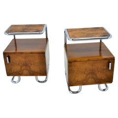 1930s Pair of Bauhaus Bedside Tables by Beck Arnošt for  Mucke-Melder