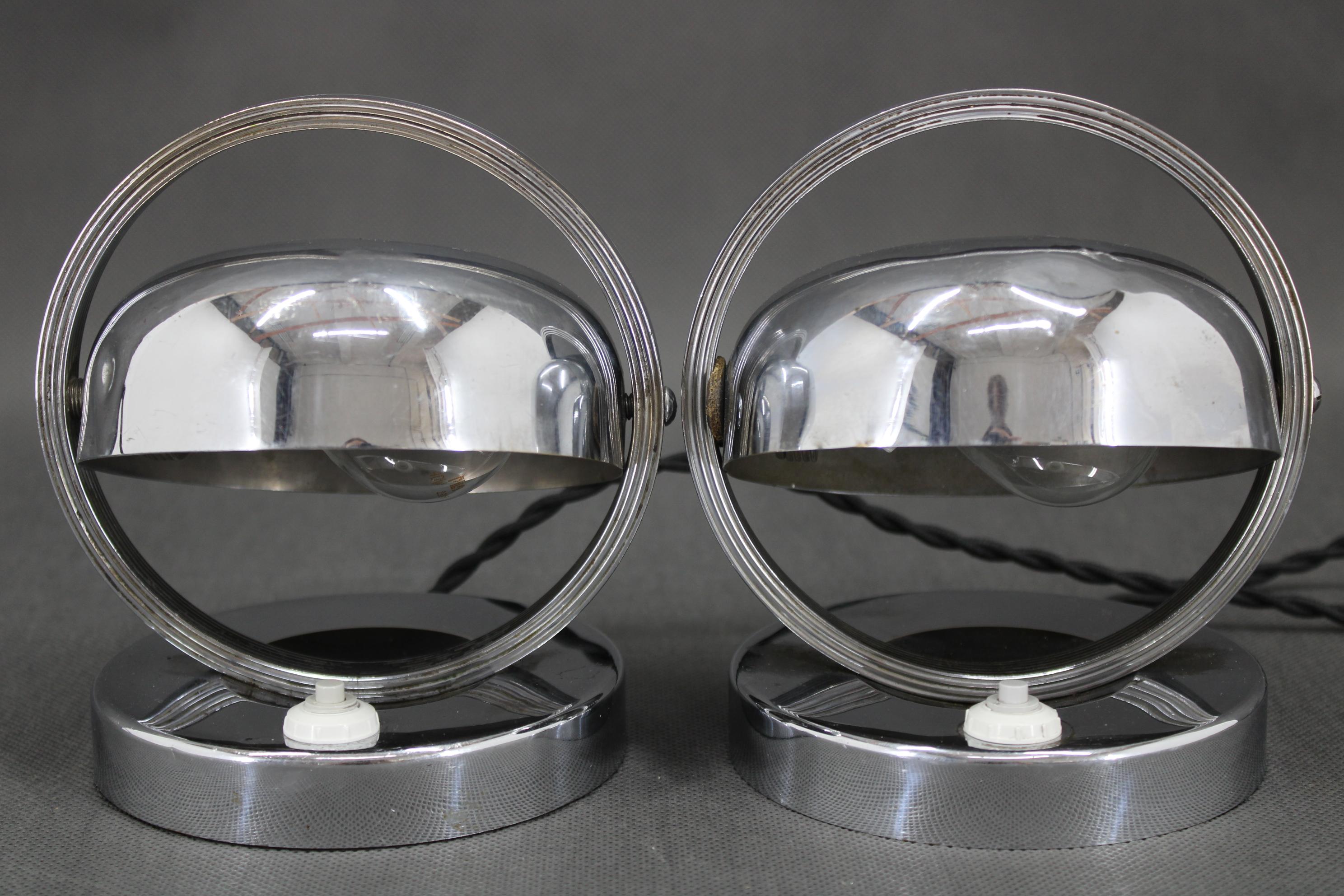 1930s Pair of Bauhaus Nightstand Lamps, Czechoslovakia In Good Condition In Praha, CZ