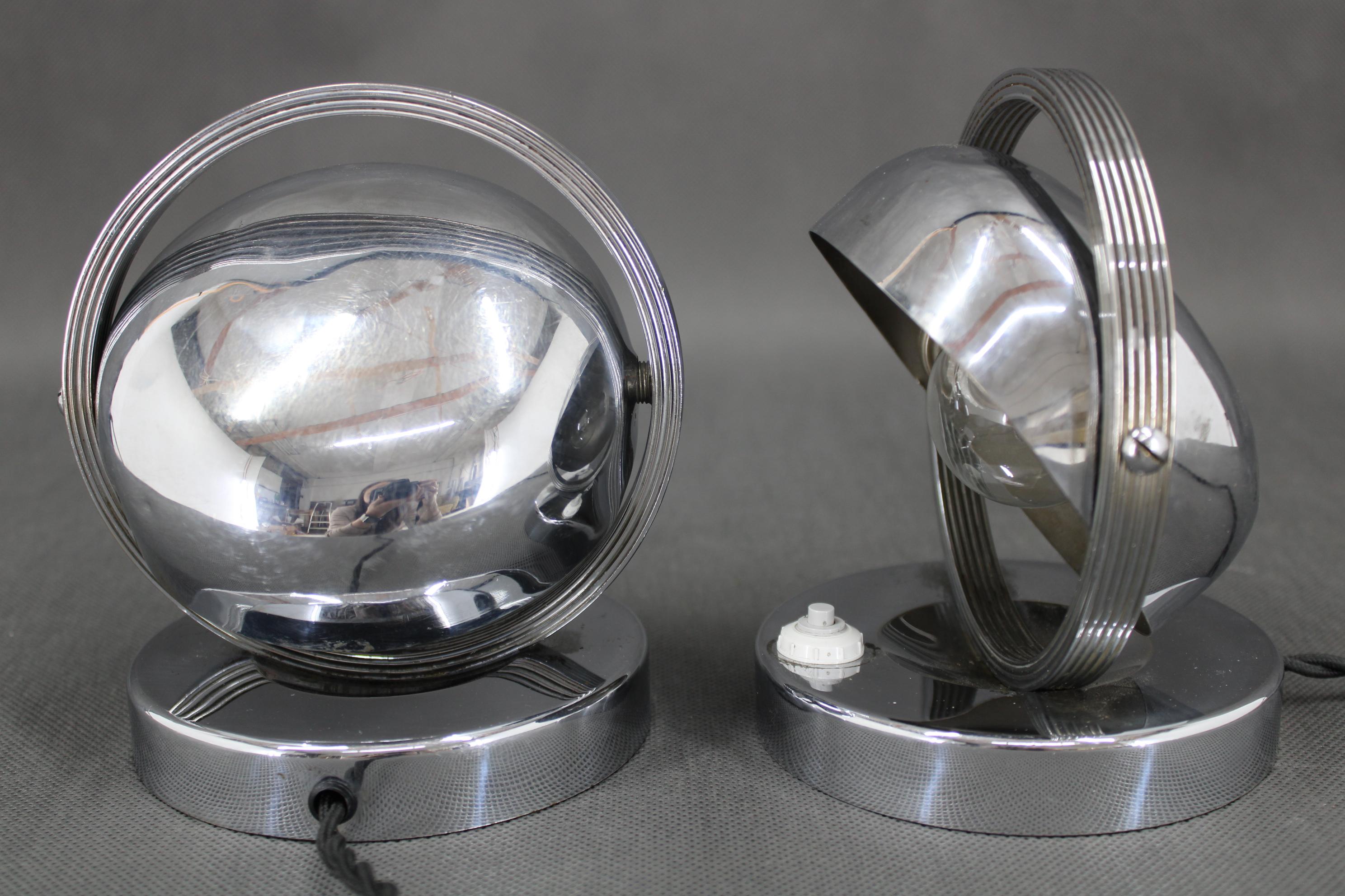 1930s Pair of Bauhaus Nightstand Lamps, Czechoslovakia 3