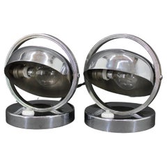 1930s Pair of Bauhaus Nightstand Lamps, Czechoslovakia