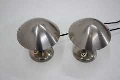 1930s Pair of Chrome Plated Bauhaus Lamps, Czechoslovakia