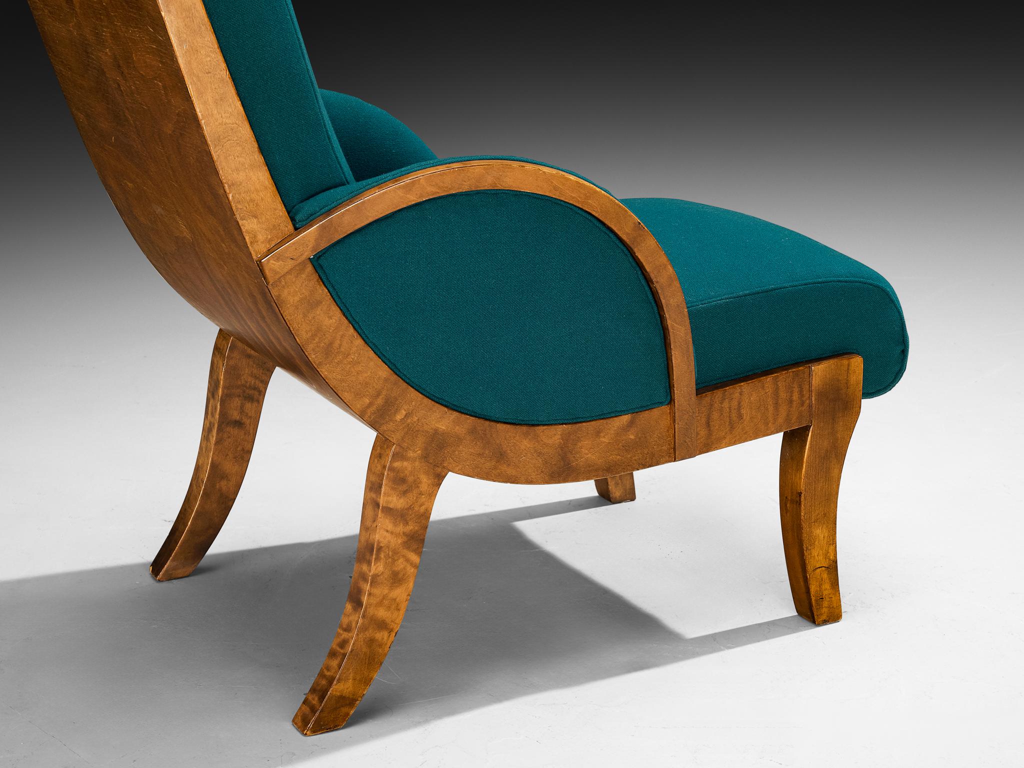 Coppia di sedie da salotto finlandesi Art Deco curve in betulla del 1930 in vendita 2