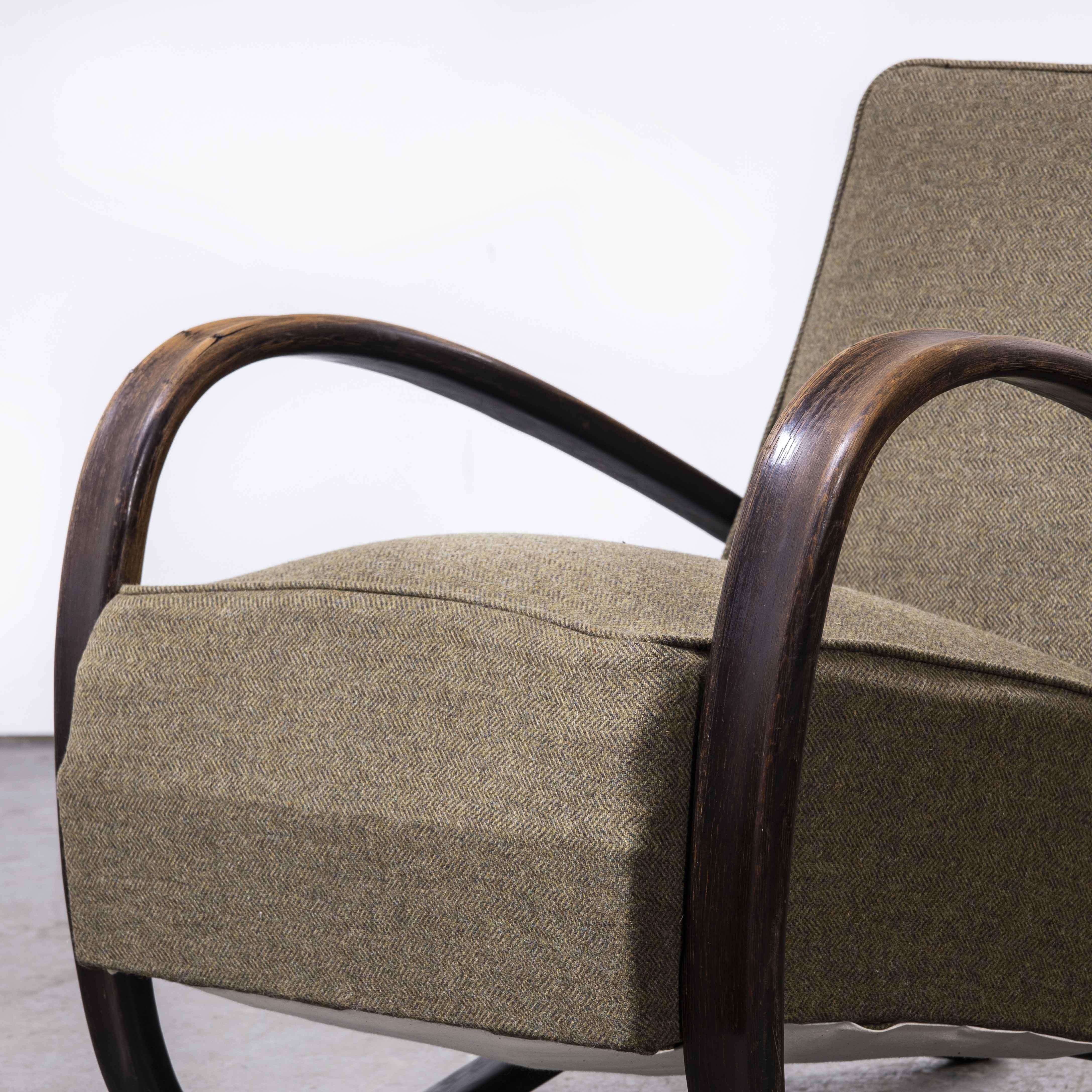 1930's Pair of H269 Reupholstered Armchairs, Jindrich Halabala 3