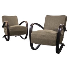 1930's Pair of H269 Reupholstered Armchairs, Jindrich Halabala
