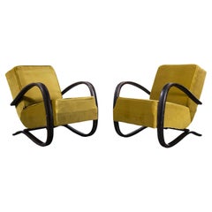 1930's Pair of H269 Reupholstered Armchairs, Jindrich Halabala 'Model 1287.1'