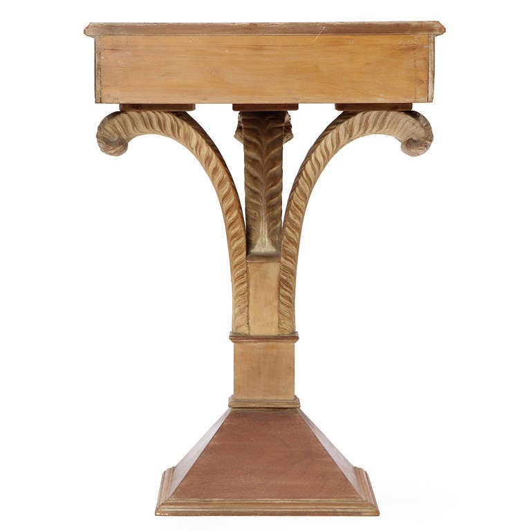 Wood 1930s Pair of Hand Carved Entry Consoles Attributed to Maison Jansen For Sale