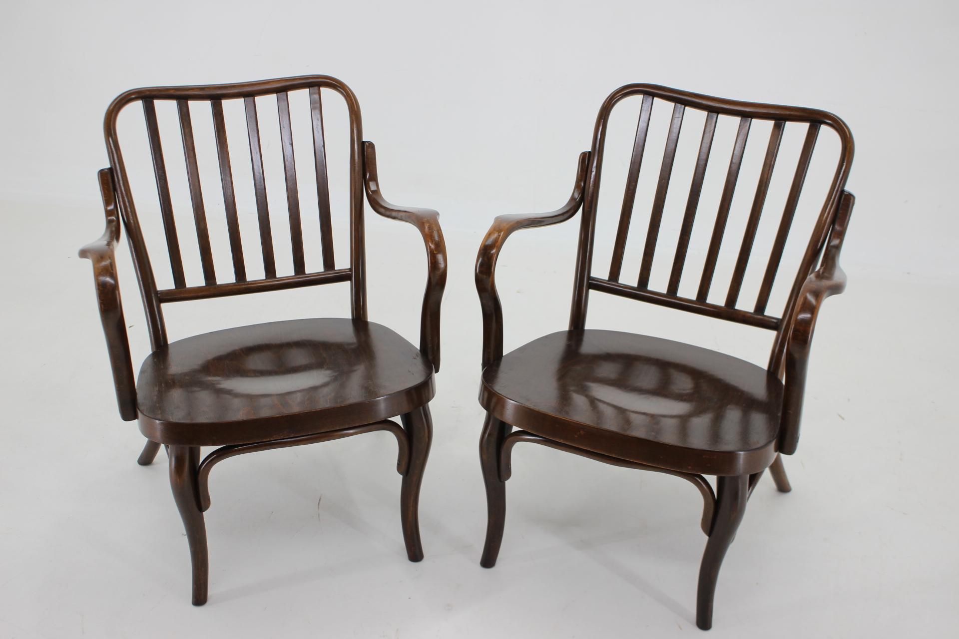 Art Deco 1930s Pair of Josef Frank Bentwood Armchairs no. 752 by Thonet