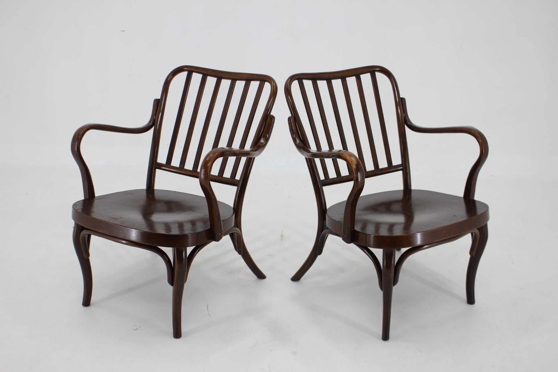 Mid-20th Century 1930s Pair of Josef Frank Bentwood Armchairs no. 752 by Thonet