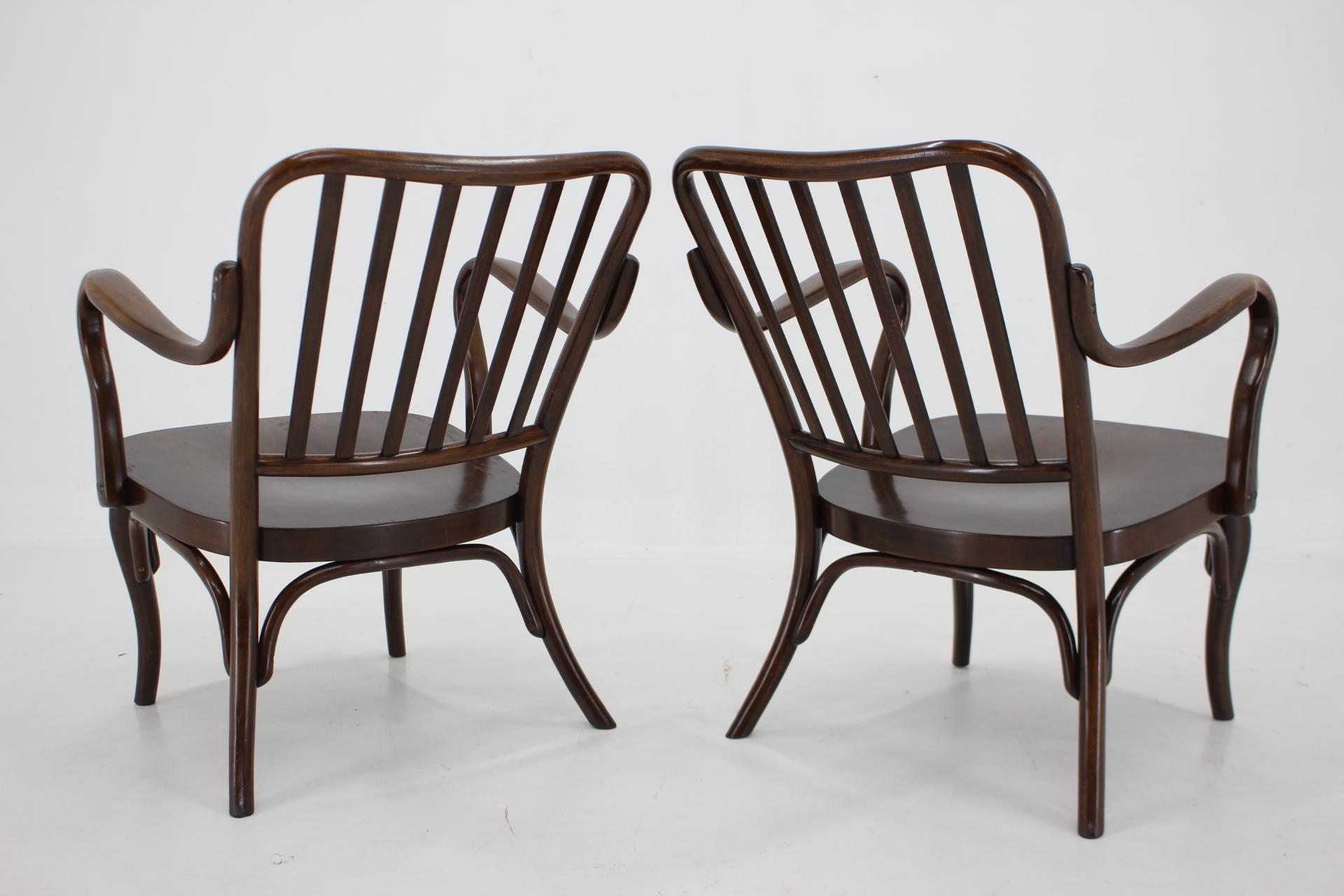 1930s Pair of Josef Frank Bentwood Armchairs no. 752 by Thonet 1