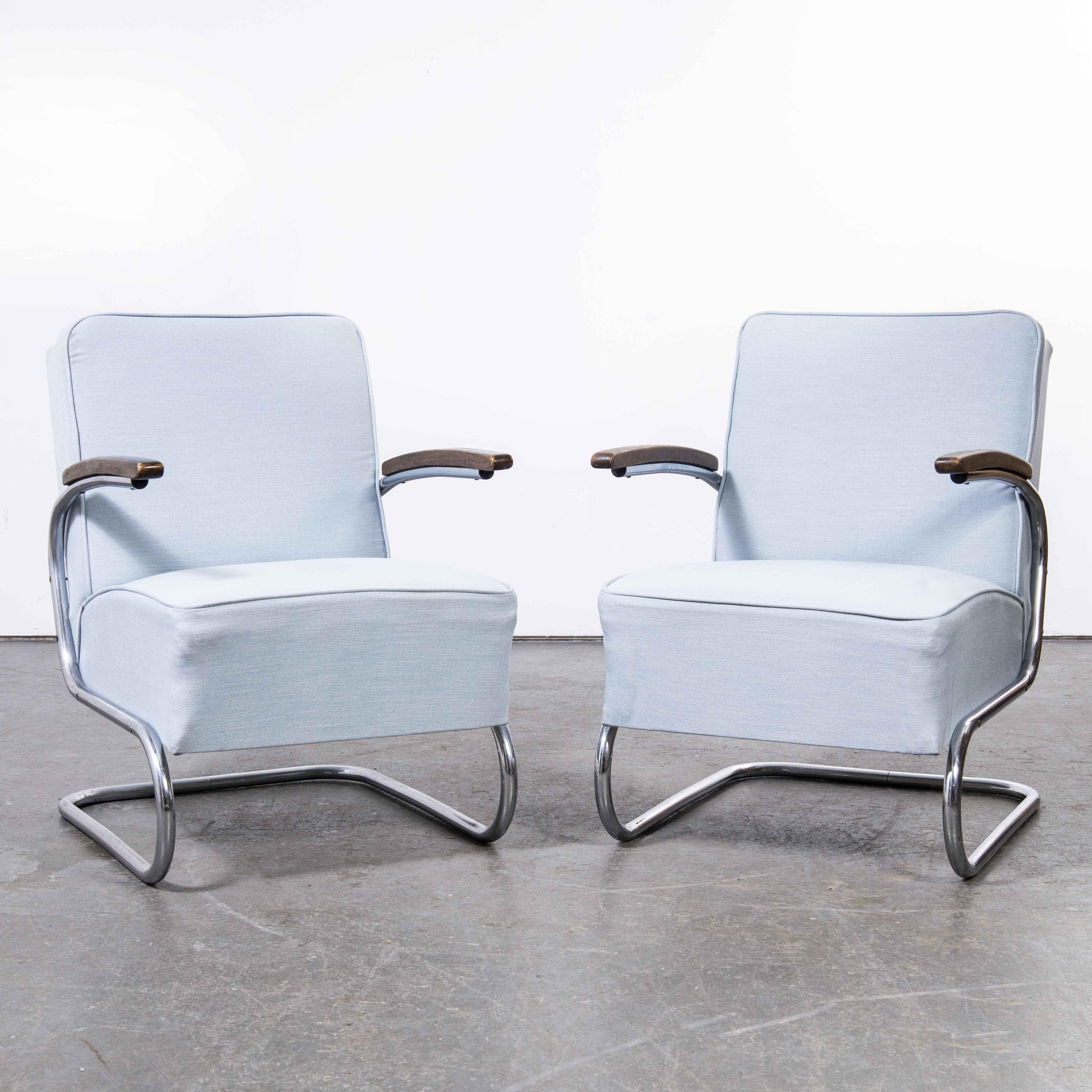 1930er Jahre Paar Mucke Melder Original-Sessel, vollständig restauriert 'Modell 1286,4' (Tschechisch) im Angebot