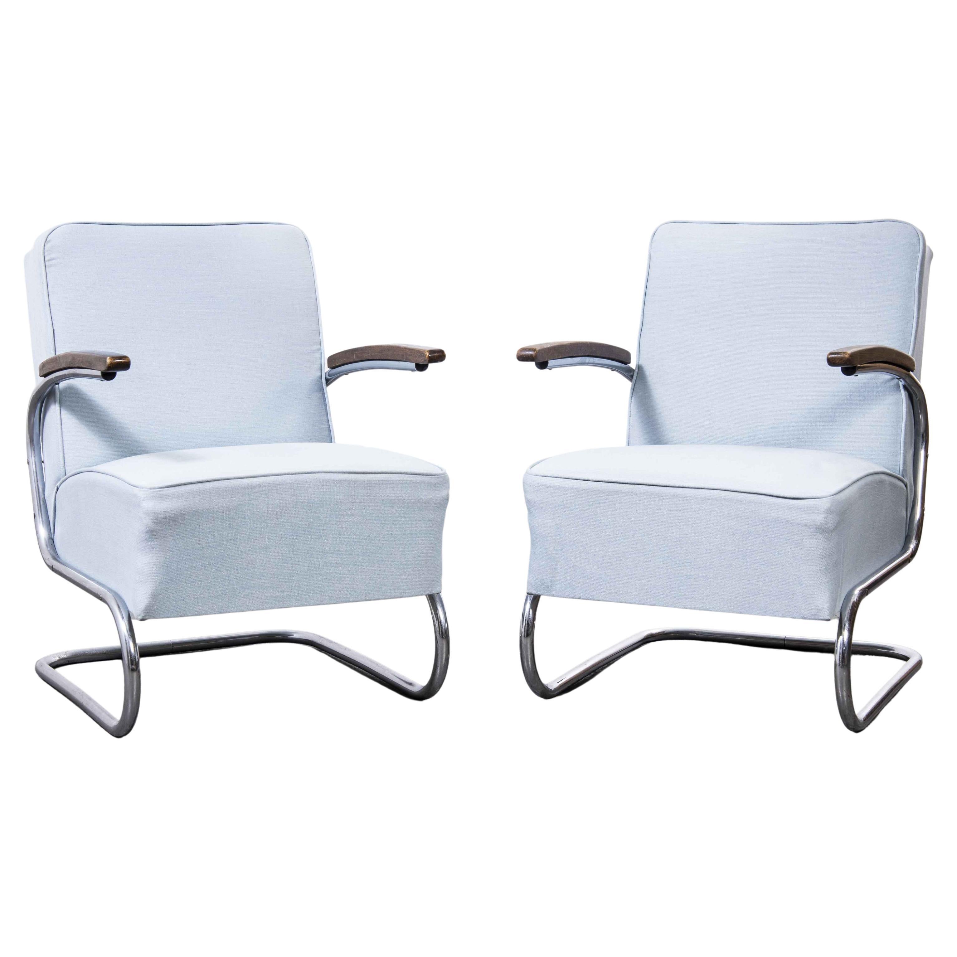 1930’s Pair of Mucke Melder Original Armchairs, Fully Restored 'Model 1286.4' For Sale