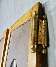 1930s Pair of Oak Swing Doors with Original Brass Hardware