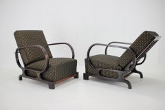 1930 Coppia di rare poltrone regolabili Art Deco restaurate, Cecoslovacchia