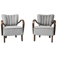 1930s Pair of Re-Upholstered Armchairs by Jindrich Halabala