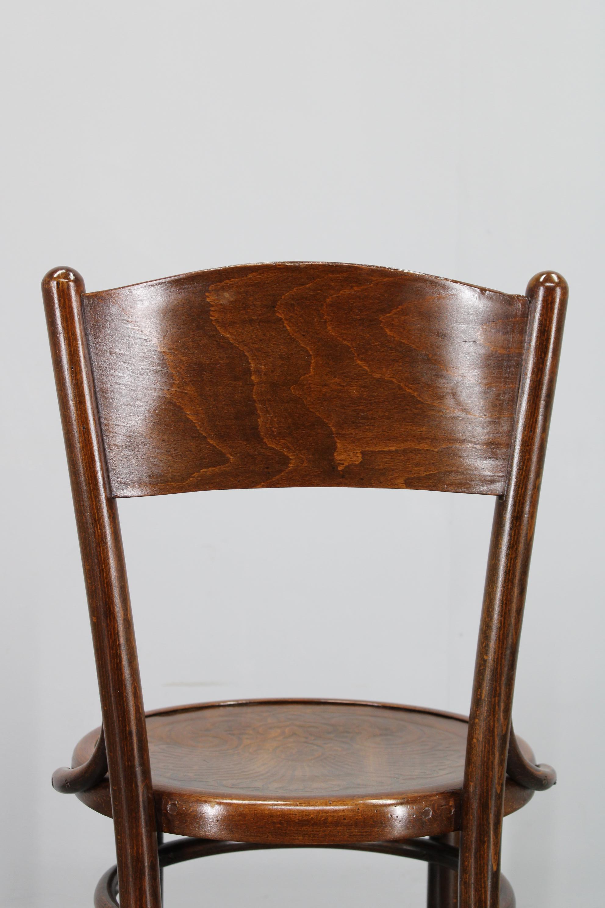 1930s Pair of Restore Beech Chairs by Thonet - Mundus, Czechoslovakia For Sale 3