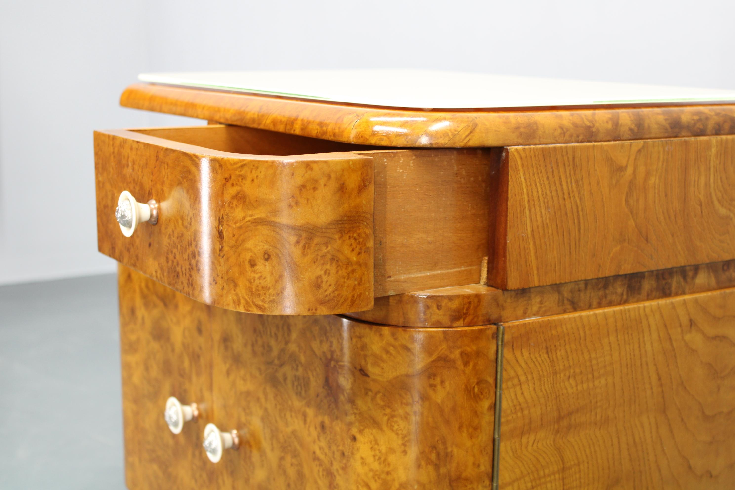 1930s Pair of Restored Art Deco Night Stands, Czechoslovakia 6