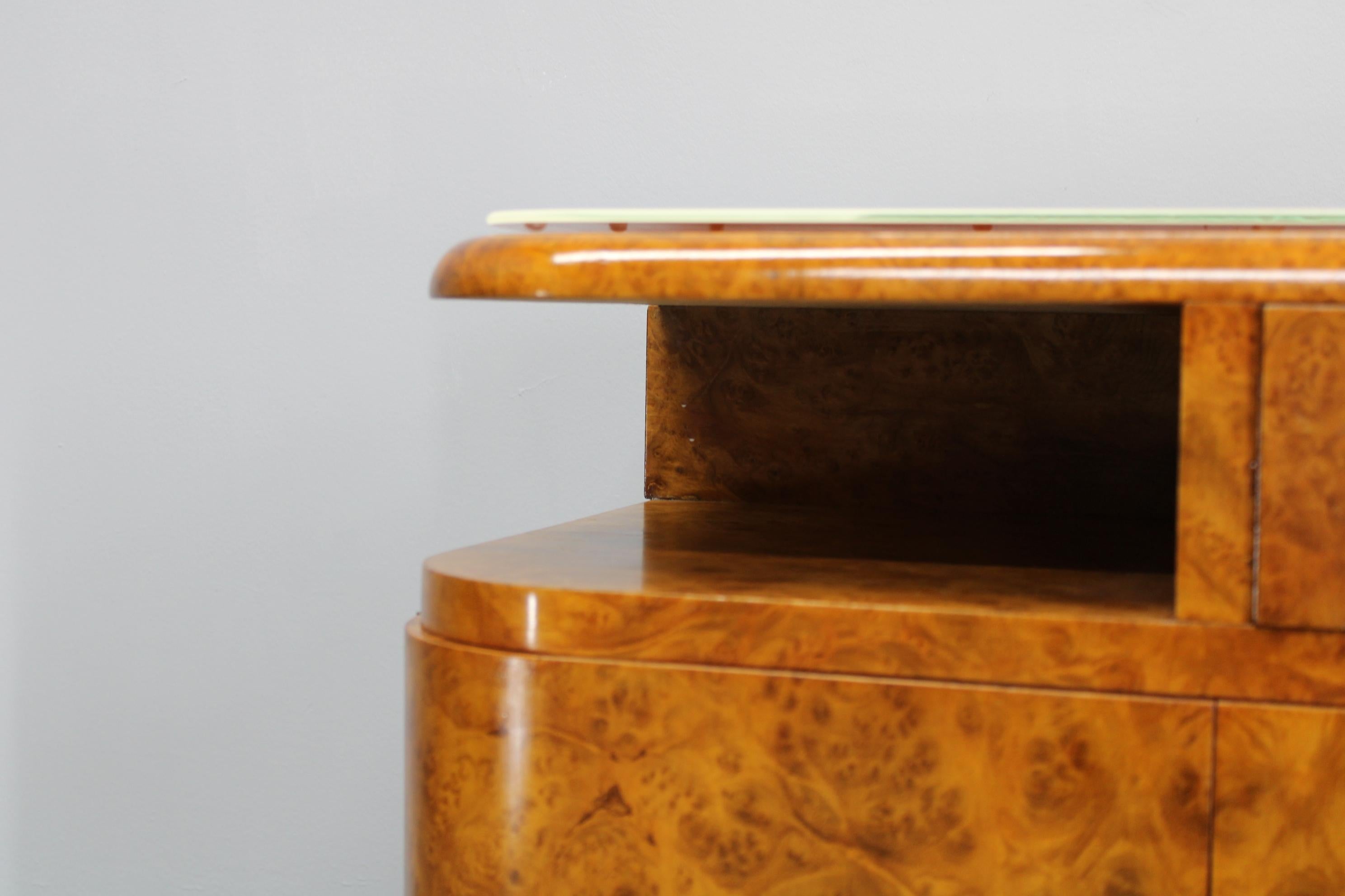 Mid-20th Century 1930s Pair of Restored Art Deco Night Stands, Czechoslovakia