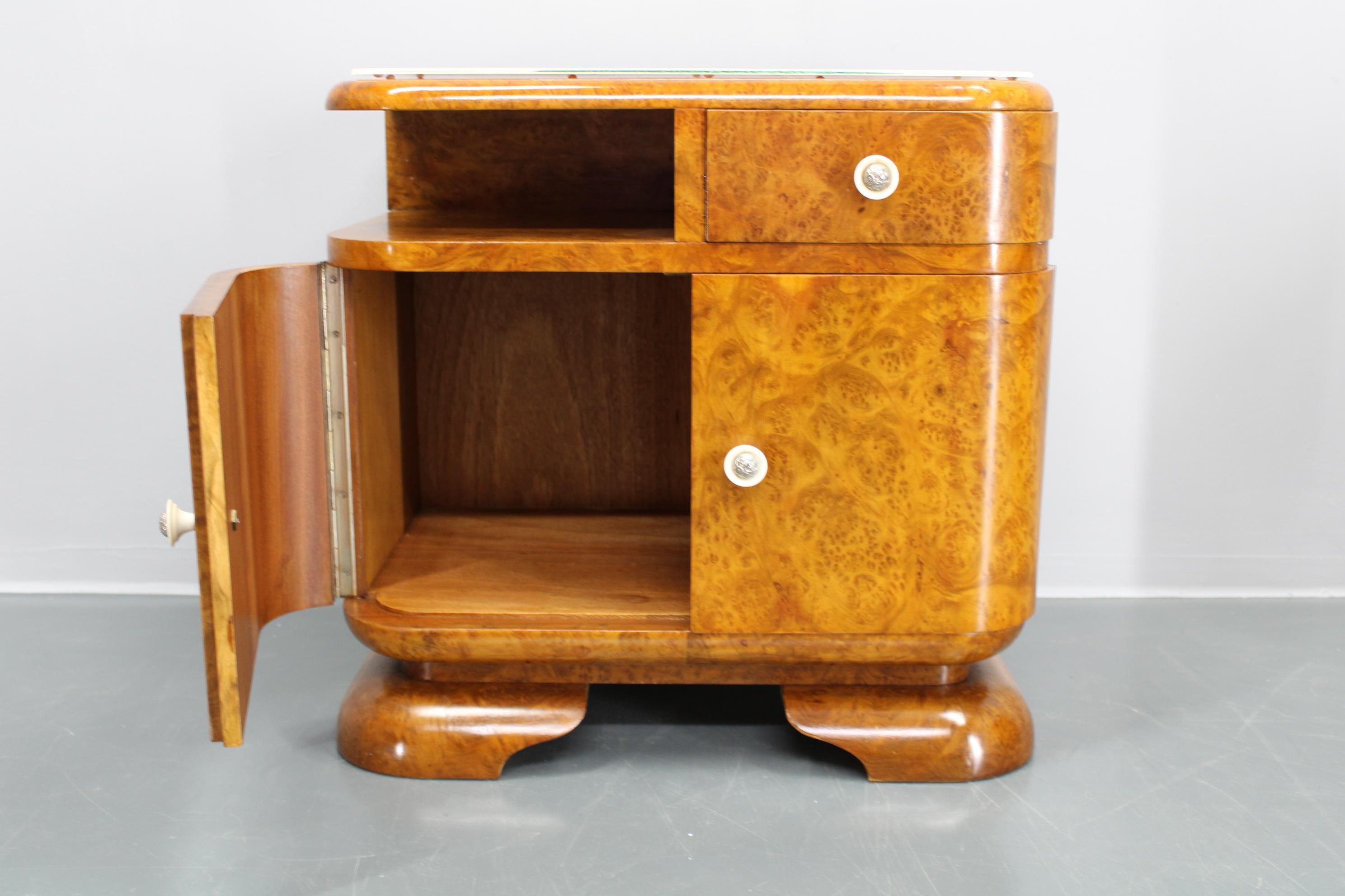1930s Pair of Restored Art Deco Night Stands, Czechoslovakia 2